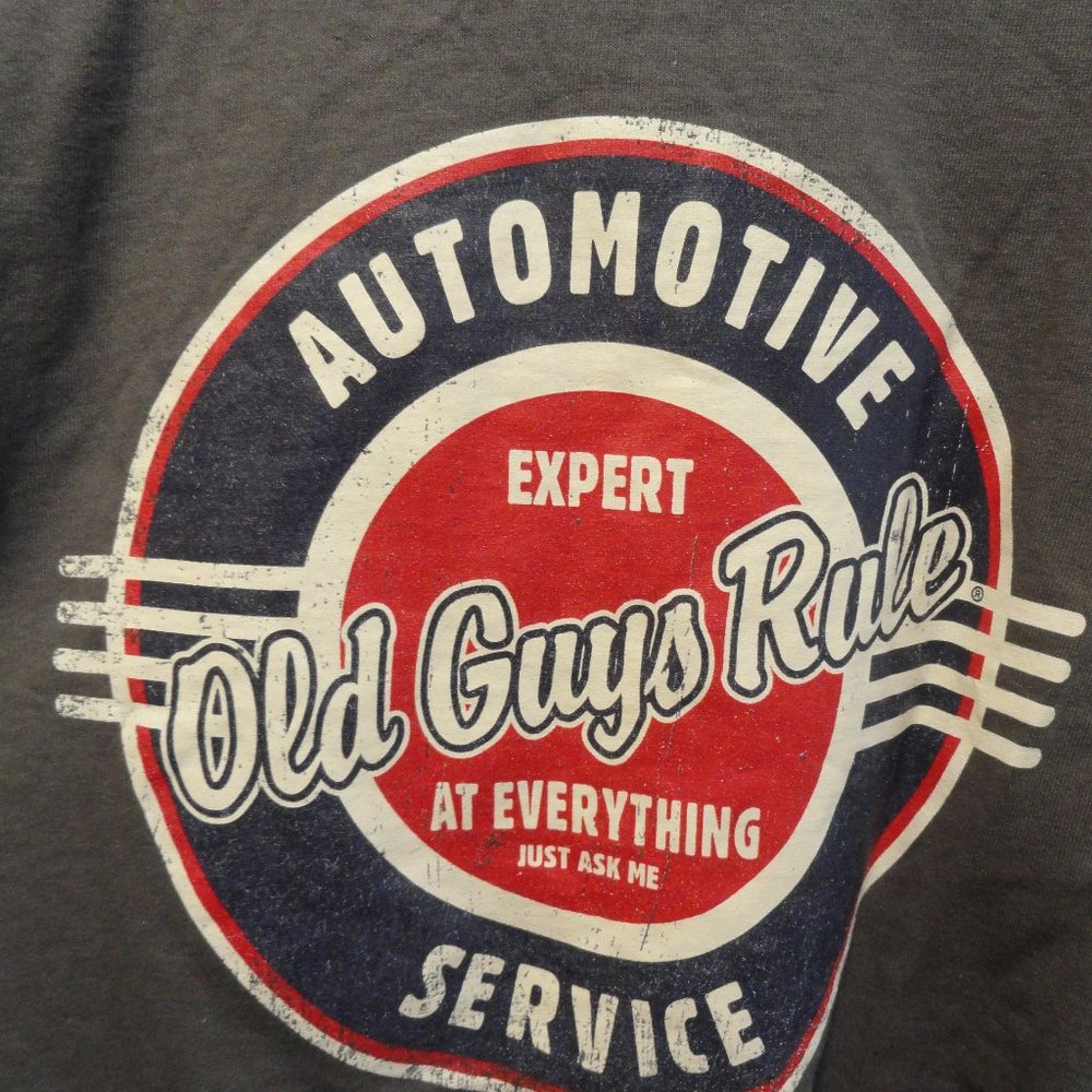 Old Guys Rule Automotive Service Distressed back Fun Graphic T~EUC~Car C… - Picture 5 of 5